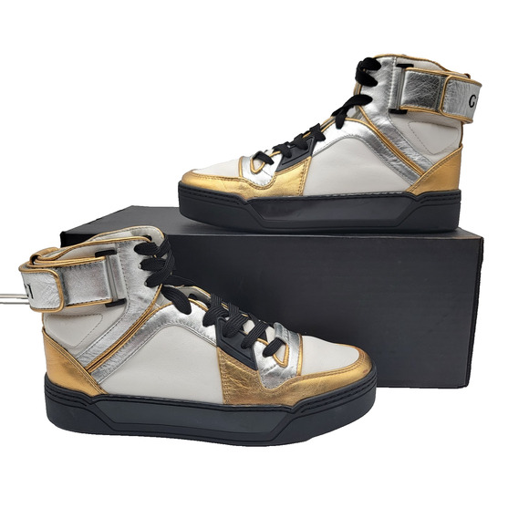 Gucci (388015) Interlocked GG Tri colored High Top Sneakers. Euro-35/U.S-5W 373 - Picture 1 of 13